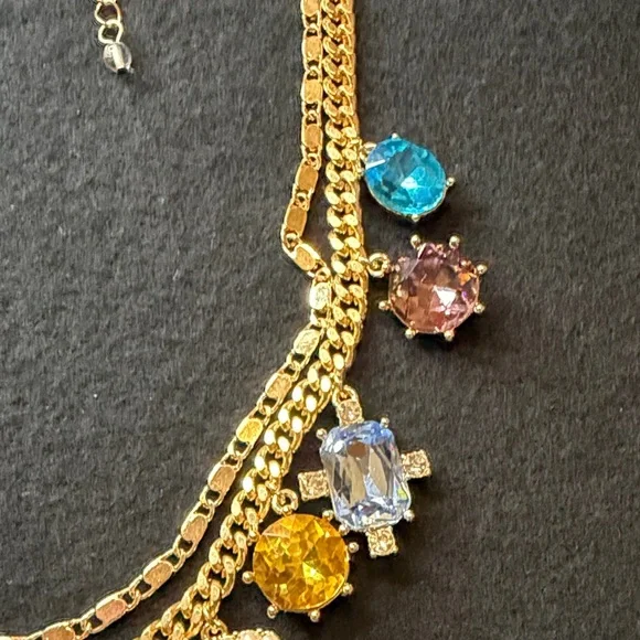 House of Harlow 1960 Gold Multicolor Gemstone Necklace